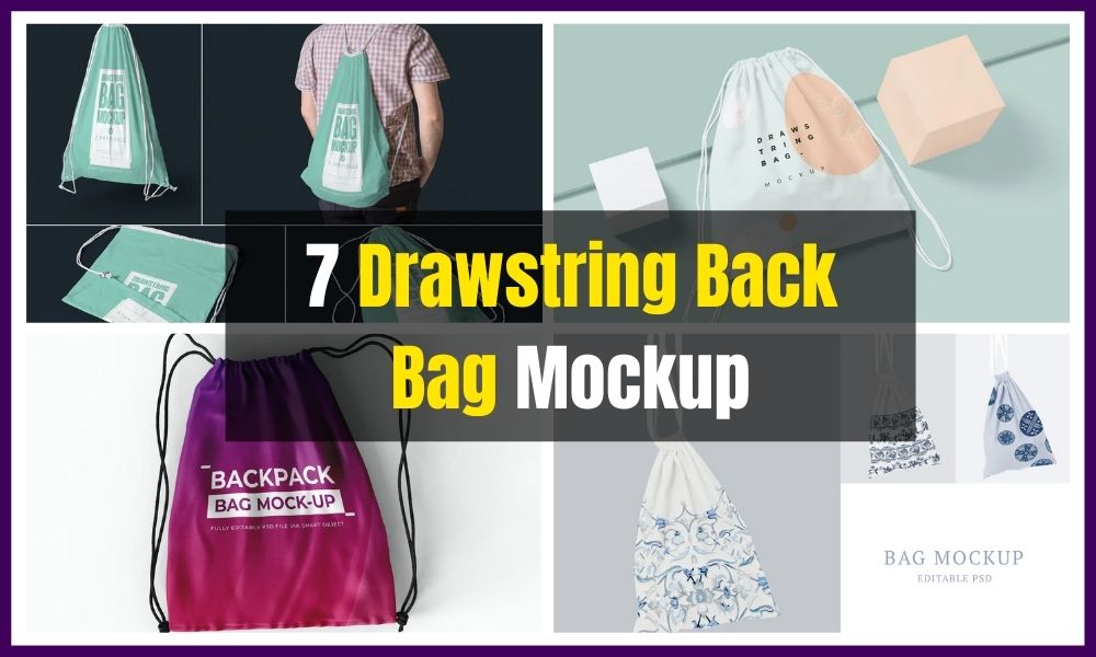 drawstring back bag mockup
